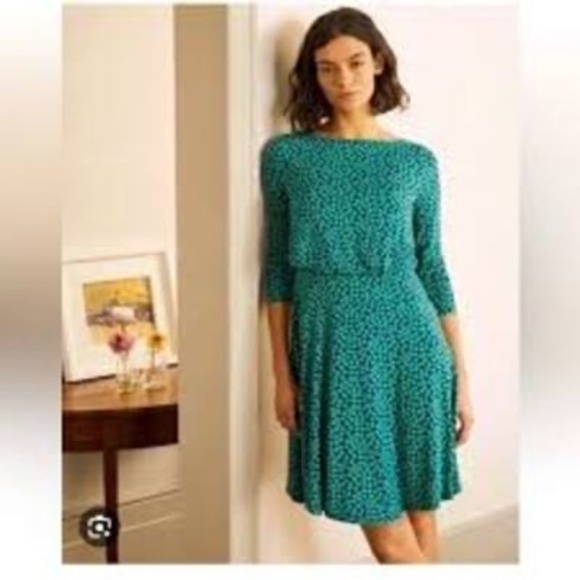 ISO (NOT FOR SALE) Boden Nellie Dress in Green/Navy Dots/Bubble Pattern US 10L - Picture 2 of 2